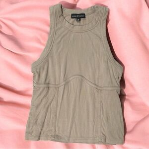 Almost Famous Khaki Ribbed Tank Top Women’s XL
